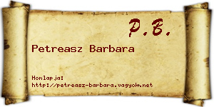 Petreasz Barbara névjegykártya