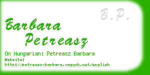 barbara petreasz business card